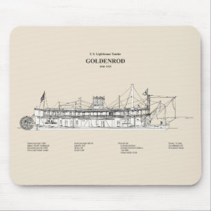 USCG Lighthouse Tender Goldenrod - SBD Mouse Mat