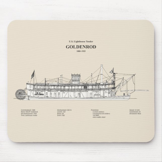 USCG Lighthouse Tender Goldenrod - SBD Mouse Mat (Front)