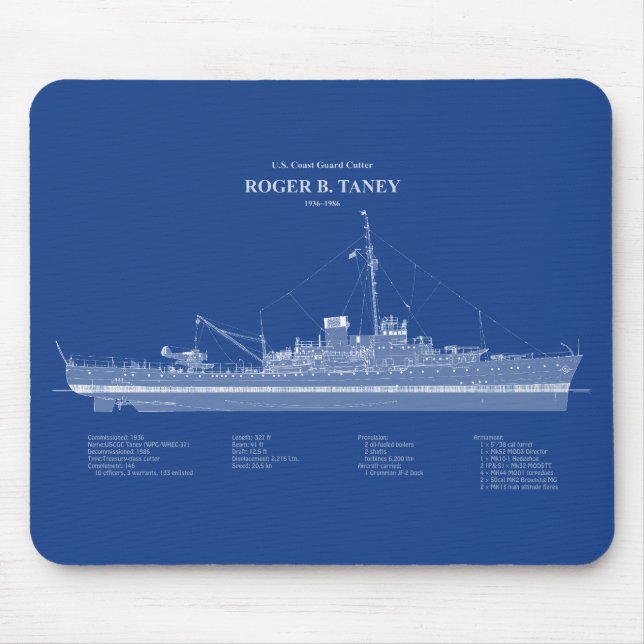 USCG Roger B. Taney whec-37 – ABD Mouse Mat (Front)