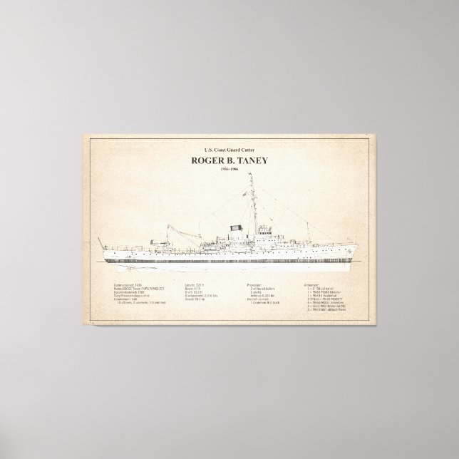 USCG Roger B. Taney whec-37 - SBD Canvas Print (Front)