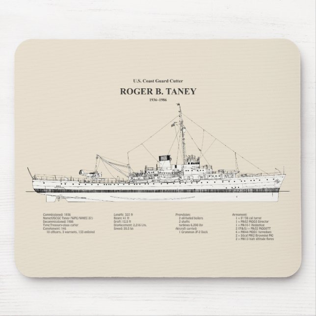 USCG Roger B. Taney whec-37 - SBD Mouse Mat (Front)