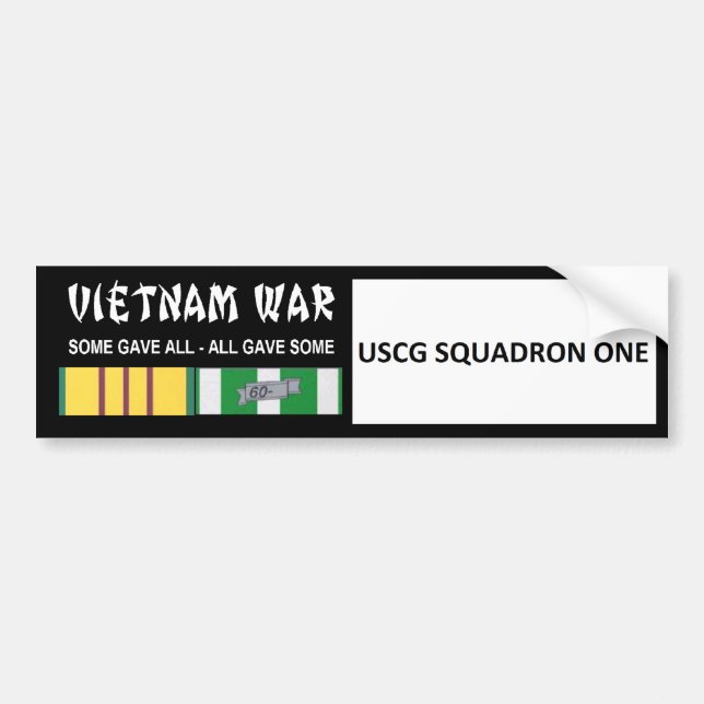 USCG SQUADRON ONE VIETNAM WAR VETERAN BUMPER STICKER (Front)