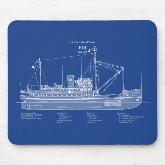 USCG Tender Fir wlm-212 – ABD Mouse Mat (Front)