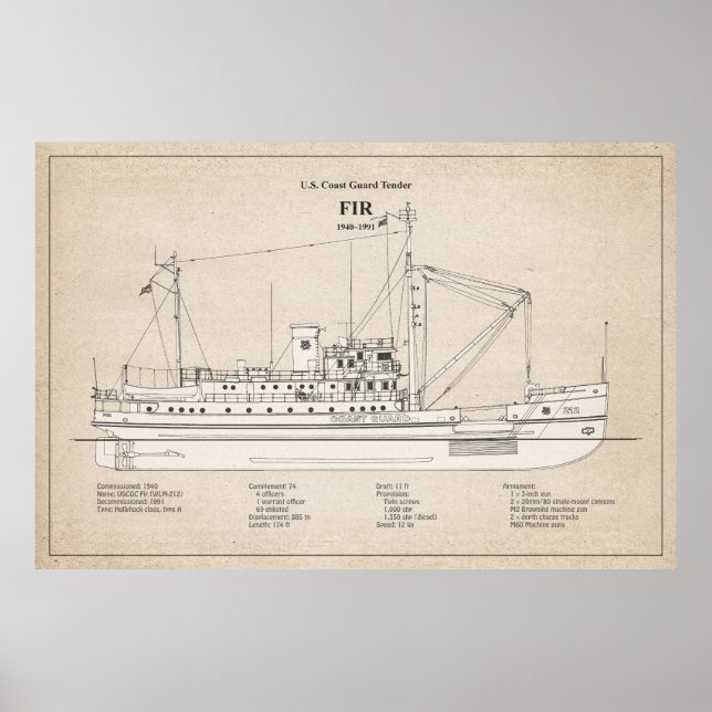 USCG Tender Fir wlm-212 - SBD Poster (Front)