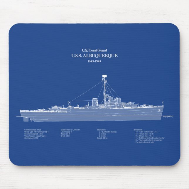 USCG USS Albuquerque PF-7 – ABD Mouse Mat (Front)
