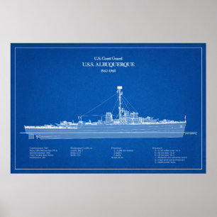 USCG USS Albuquerque PF-7 – ABD Poster