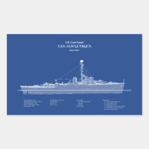 USCG USS Albuquerque PF-7 – ABD Rectangular Sticker