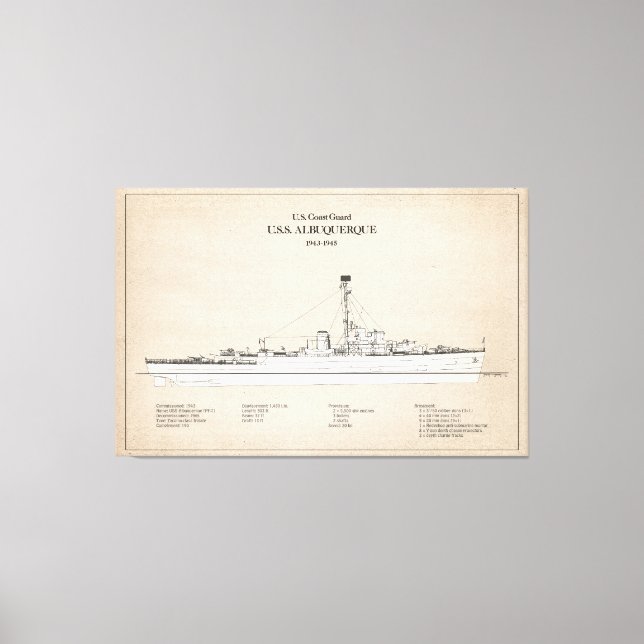 USCG USS Albuquerque PF-7 – SBD Canvas Print (Front)