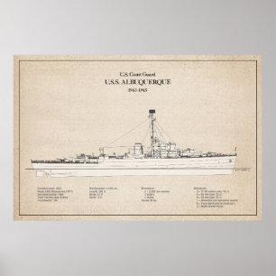 USCG USS Albuquerque PF-7 – SBD Poster