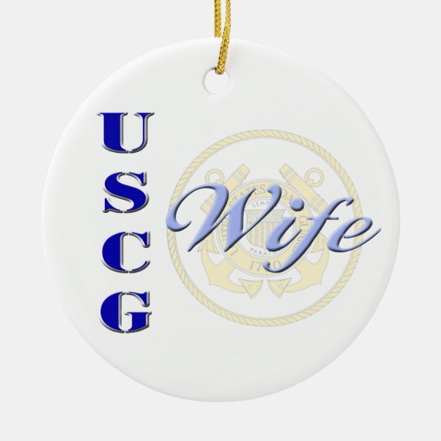USCG Wife Ornament (Front)