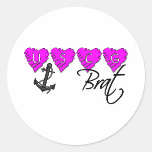 uscgbrat3 classic round sticker