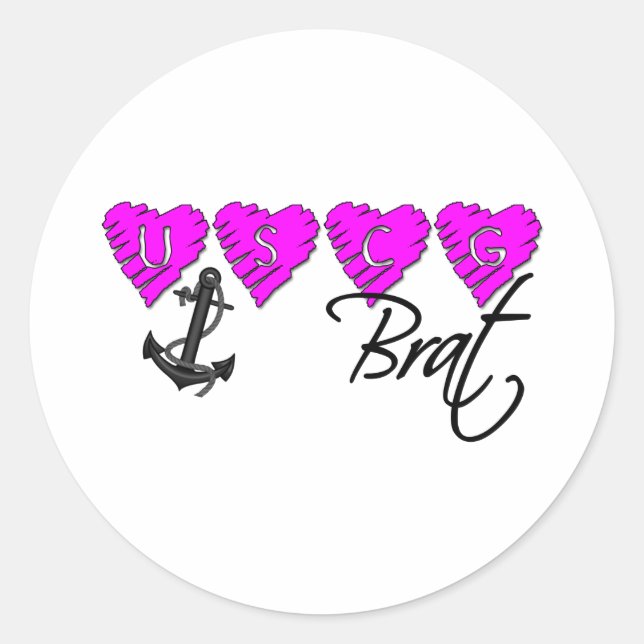 uscgbrat3 classic round sticker (Front)