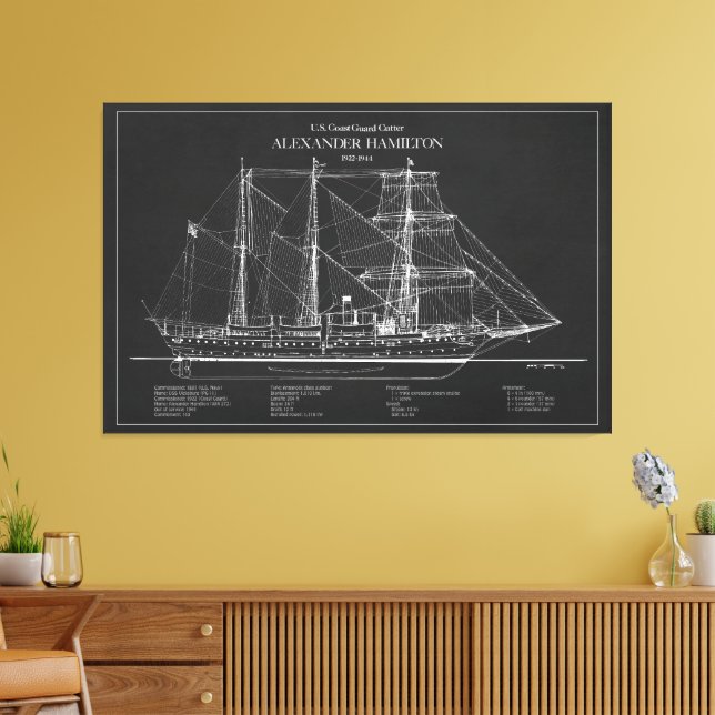 USCGC Alexander Hamilton wix-272 – ABD Canvas Print (Insitu(LivingRoom))