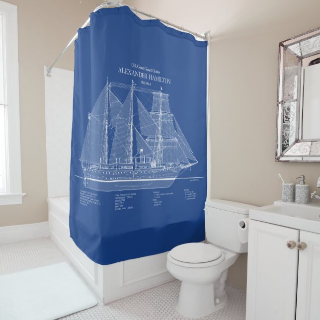 USCGC Alexander Hamilton wix-272 – ABD Shower Curtain (In Situ)