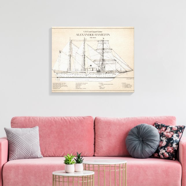 USCGC Alexander Hamilton wix-272 - SBD Canvas Print (Insitu(LivingRoom))