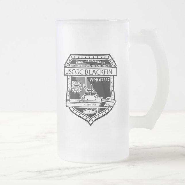USCGC Blackfin WPB-87317 Frosted Glass Beer Mug (Right)