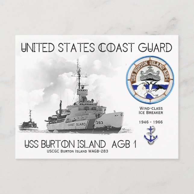 USCGC Burton Island WAGB-283 Ice Breaker Postcard (Front)