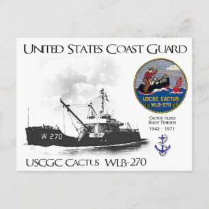 USCGC CACTUS  WLB-270 BUOY TENDER POSTCARD