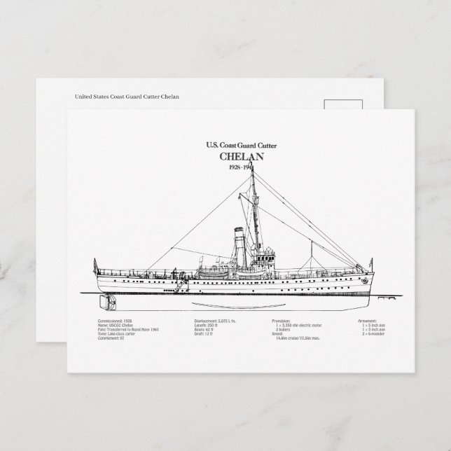 USCGC Chelan - SBD Postcard (Front/Back)