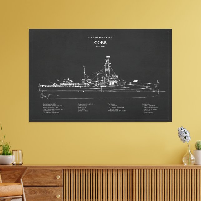 USCGC Cobb wpg-181 – PD Canvas Print (Insitu(LivingRoom))