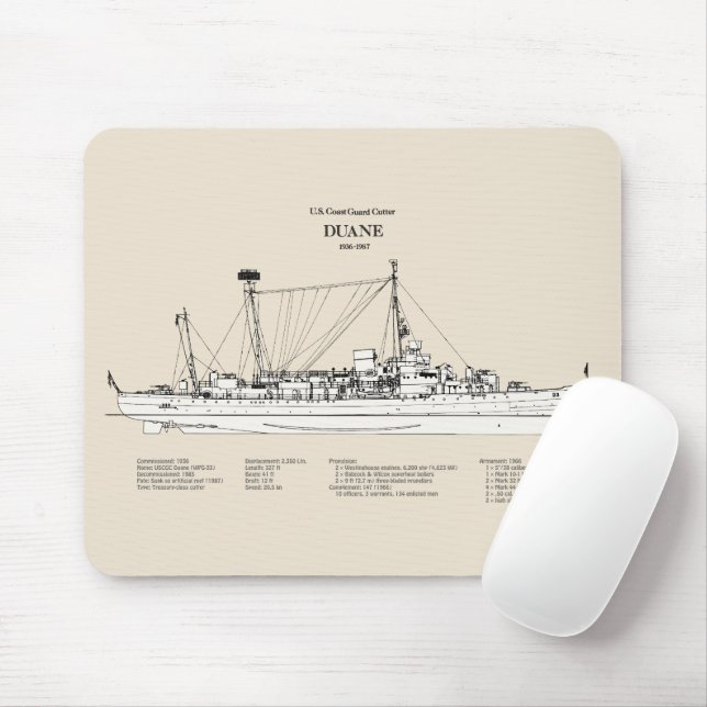 USCGC Duane wpg-33 - SBD Mouse Mat (With Mouse)