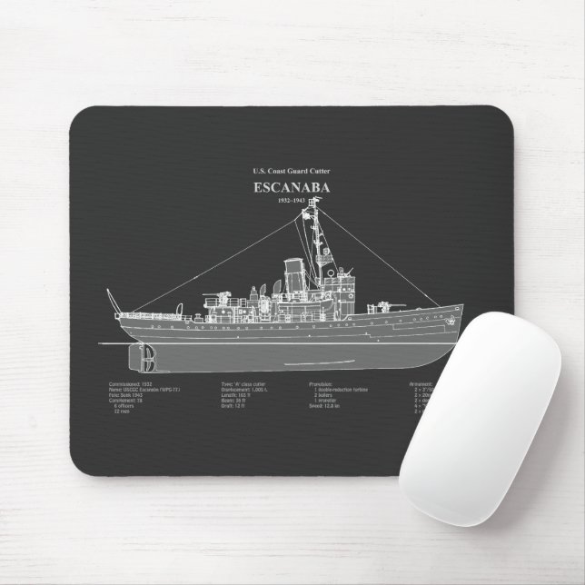 USCGC Escanaba wpc-77 – PD Mouse Mat (With Mouse)
