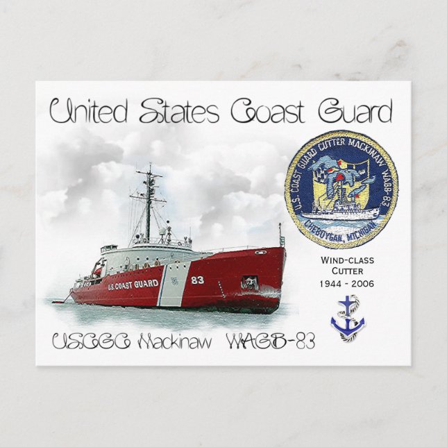 USCGC MACKINAW WAGB-83 ICEBREAKER - POSTCARD (Front)
