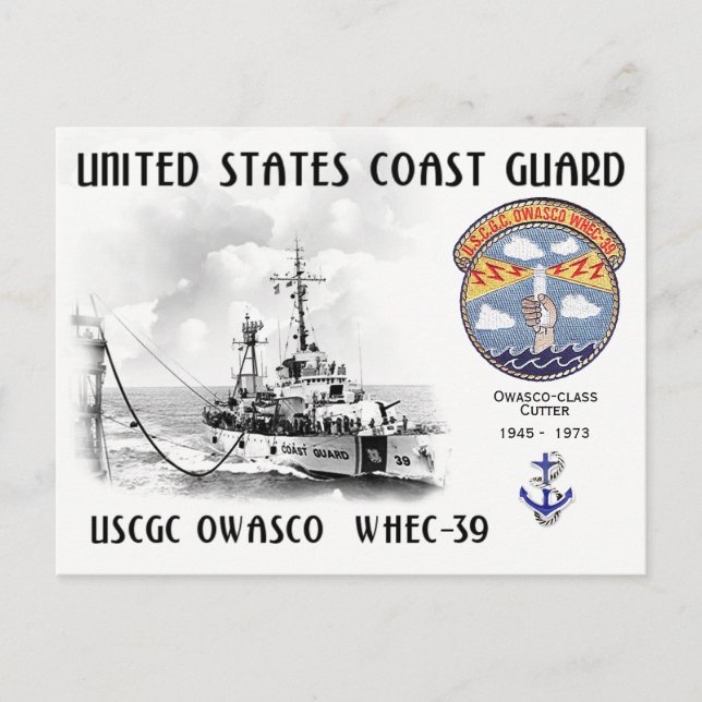 USCGC OWASCO  WHEC-39 CUTTER POSTCARD (Front)