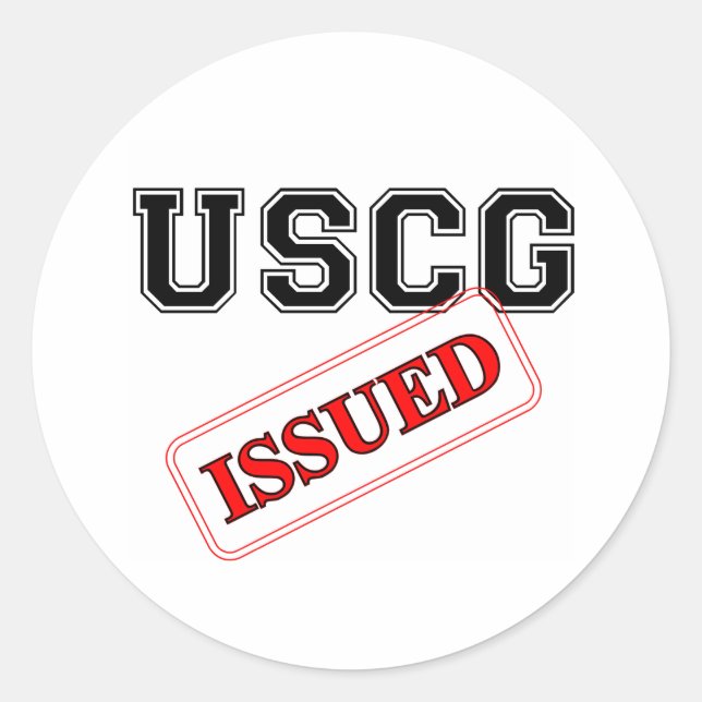 uscgissued classic round sticker (Front)