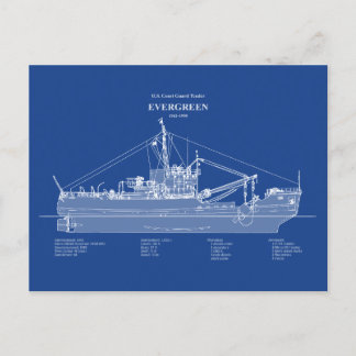 USCGT Evergreen wlb-295 - ABD Postcard