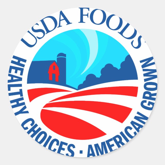 USDA Foods Classic Round Sticker (Front)