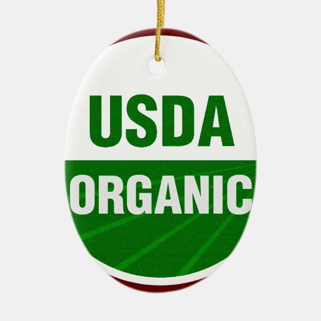 USDA Organic certificate Ceramic Tree Decoration (Front)
