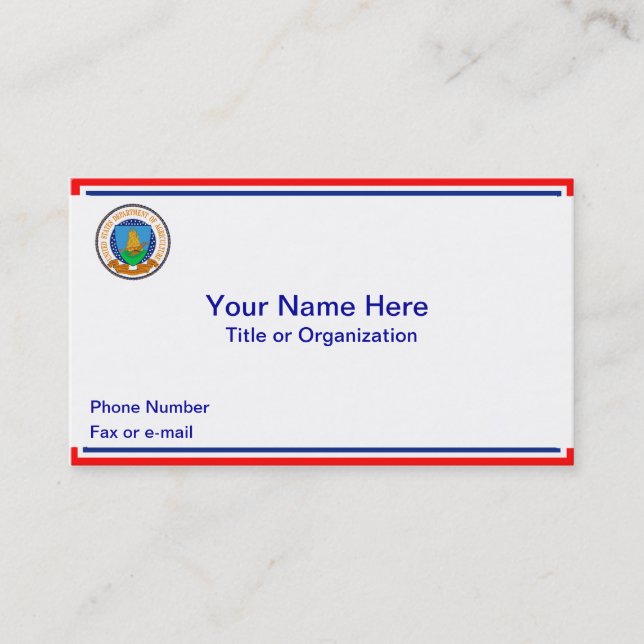 USDA Patriotic Business Card (Front)
