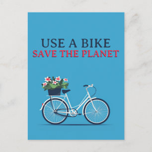 Use a Bike Save the Planet Postcard