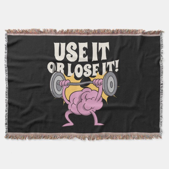 Use and train your brain throw blanket (Front)