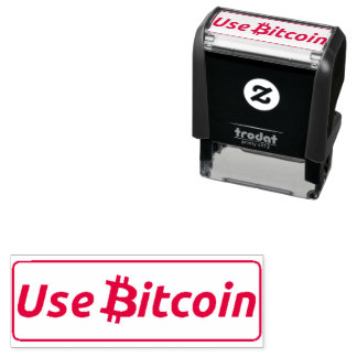 Use Bitcoin Self Inking Rubber Stamp ₿