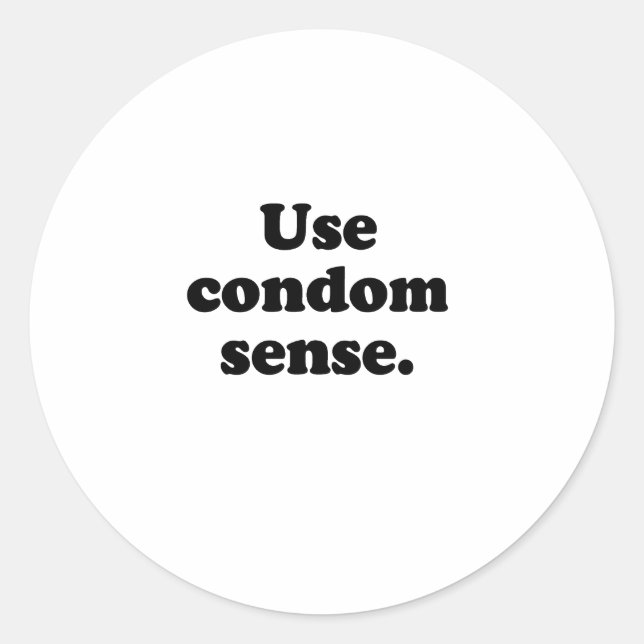 USE CONDOM SENSE CLASSIC ROUND STICKER (Front)