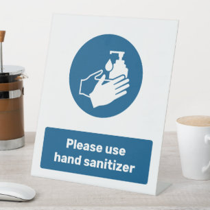 Use Hand Sanitizer Pedestal Sign