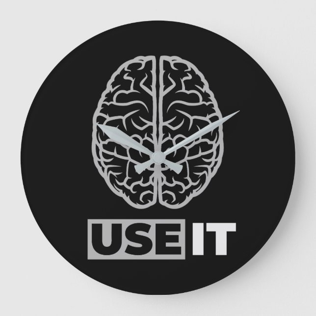 Use It - Brain Design Large Clock (Front)