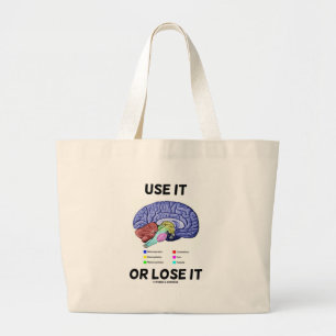 Use It Or Lose It (Brain Anatomy Humour Saying) Large Tote Bag