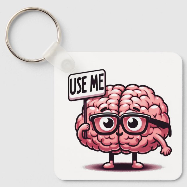Use Me Funny Brain Key Ring (Front)