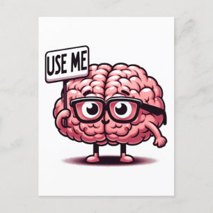 Use Me Funny Brain Sticker Postcard
