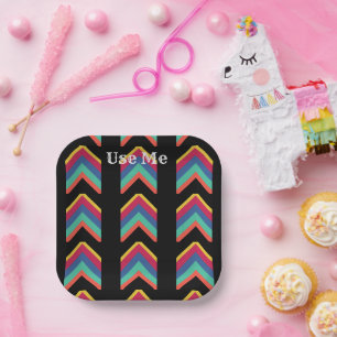 Use Me text Rye font name with Up Arrows image  Paper Plate