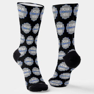 Use Own Company Logo Black Business Logo Socks