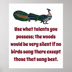 Use What Talents You Possess - Confidence Quote Poster
