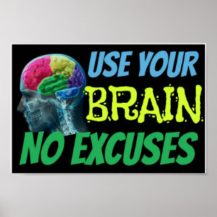 Use Your Brain No Excuses Classroom Poster