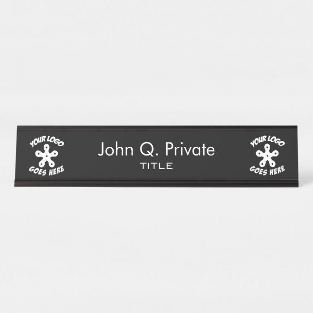 Use Your Own Custom Logo Desk Name Plate (Front)