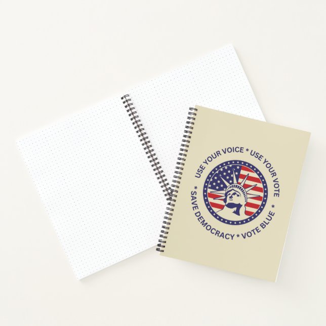 Use Your Vote Patriotic Liberty Badge Bullet  Notebook (Inside)