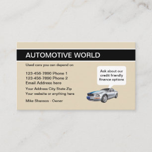 Used Car Dealer Business Card