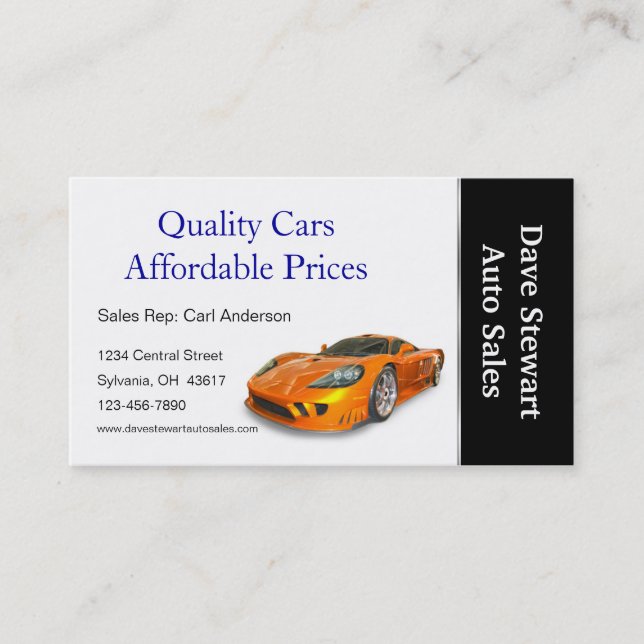 Used Car Dealer Business Card (Front)